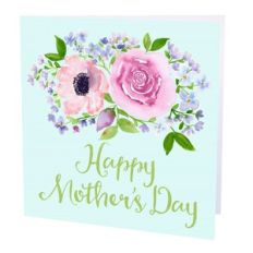 Watercolor Flowers Happy Mother's Day Card Print and Cut