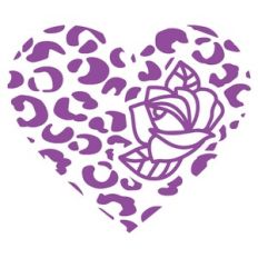 leopard heart with flower