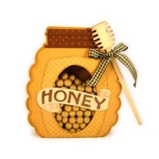 Honey Jar Window Flat 3D Treat Box