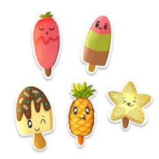 Cute Kawaii Ice-cream Stickers