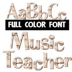 Music Teacher Color Font