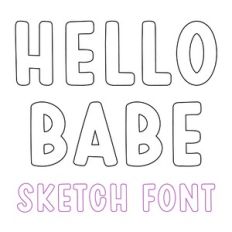 BFC Hello Babe Outline Sketch Font