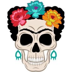 Mexican Skull with Flowers