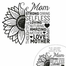Mom Sunflower Word Art