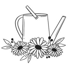 Watering Can with Flowers