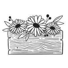 Wooden Crate with Flowers