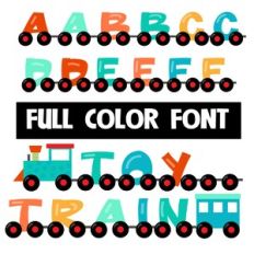 Toy Train Color Font