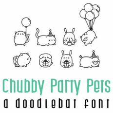 Chubby Party Pets Doodlebat Font