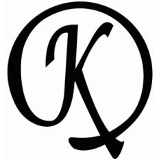 round flourish monogram - k