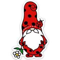 Ladybug Gnome Sticker