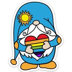 Summer Rainbow Gnome Sticker