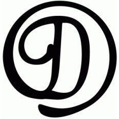 round flourish monogram - d