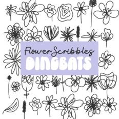 BFC Flower Scribbles Dingbats Font