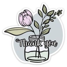 Floral Thank You Sticker