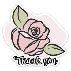 Floral Thank You Sticker