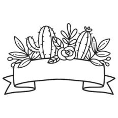 Cactus and Flower Banner Frame