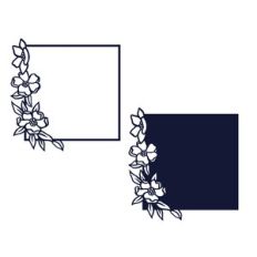 Floral square frame