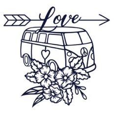 Love floral hippie van