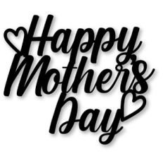 Happy Mothers Day Hearts Word Art
