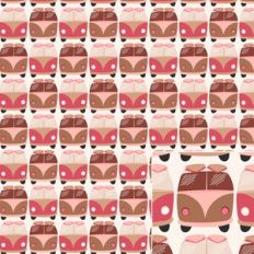 Boho Camper Van and Surfboards Pattern Printable Background
