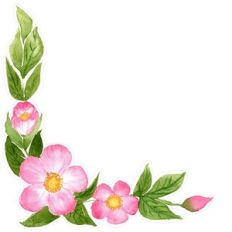 Sweet Brier Flowers Corner Spray Print and Cut