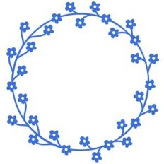 Forget Me Not Flower Wreath Circle Frame Garland