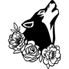 Floral Howling Wolf