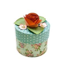 Round Box with Rolled Rose