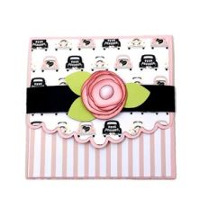 Scalloped Pocket Envelope with Roses, Tag and Belly Band