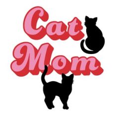 Cat Mom Sign Pink and Red