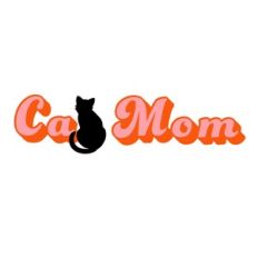 Cat Mom Sign Pink and Orange