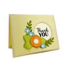 Thank You A2 Card with Layered Roses