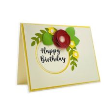Happy Birthday Card with Layered Rose