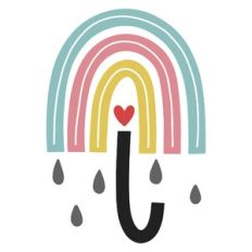 Rainbow Rain Umbrella Heart