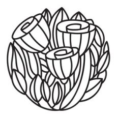Enchanted Garden collection - Cup Flowers - medallion