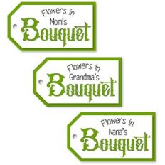 Tags Flowers Bouquet Trio Print Cut