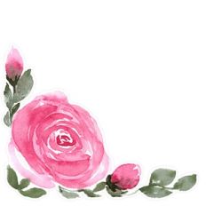 Watercolor Rose Corner Spray Print and Cut