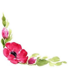 Anemone Watercolor Corner Spray Print and Cut