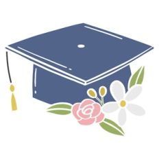 Graduation Cap with Flowers