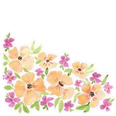 Apricot Purple Watercolor Flower Border Print and Cut