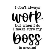 i don't always work but when i do i make sure my boss is around