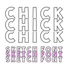 BFC Chick Sketch Stacked Font