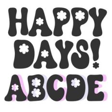 BFC Happy Days Retro Flower Font