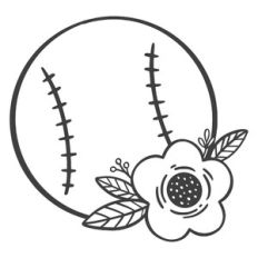 Floral Baseball Monogram Frame