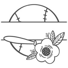 Floral Baseball Split Frame