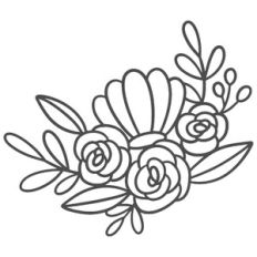 Seashell Rose Floral Beach Bouquet