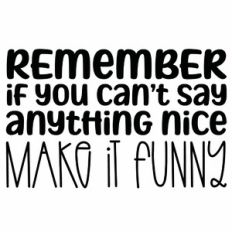 Remember If You Can't Say Anything Nice Make It Funny Quote