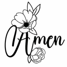 Amen Illustrated Floral Word