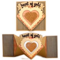 Card Heart 3D Frame Heart Dangle