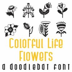 Colorful Life - Flowers Doodlebat Font
